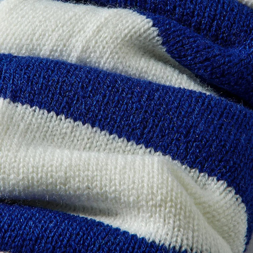 Jambières laine Bleu cobalt/Blanc OS