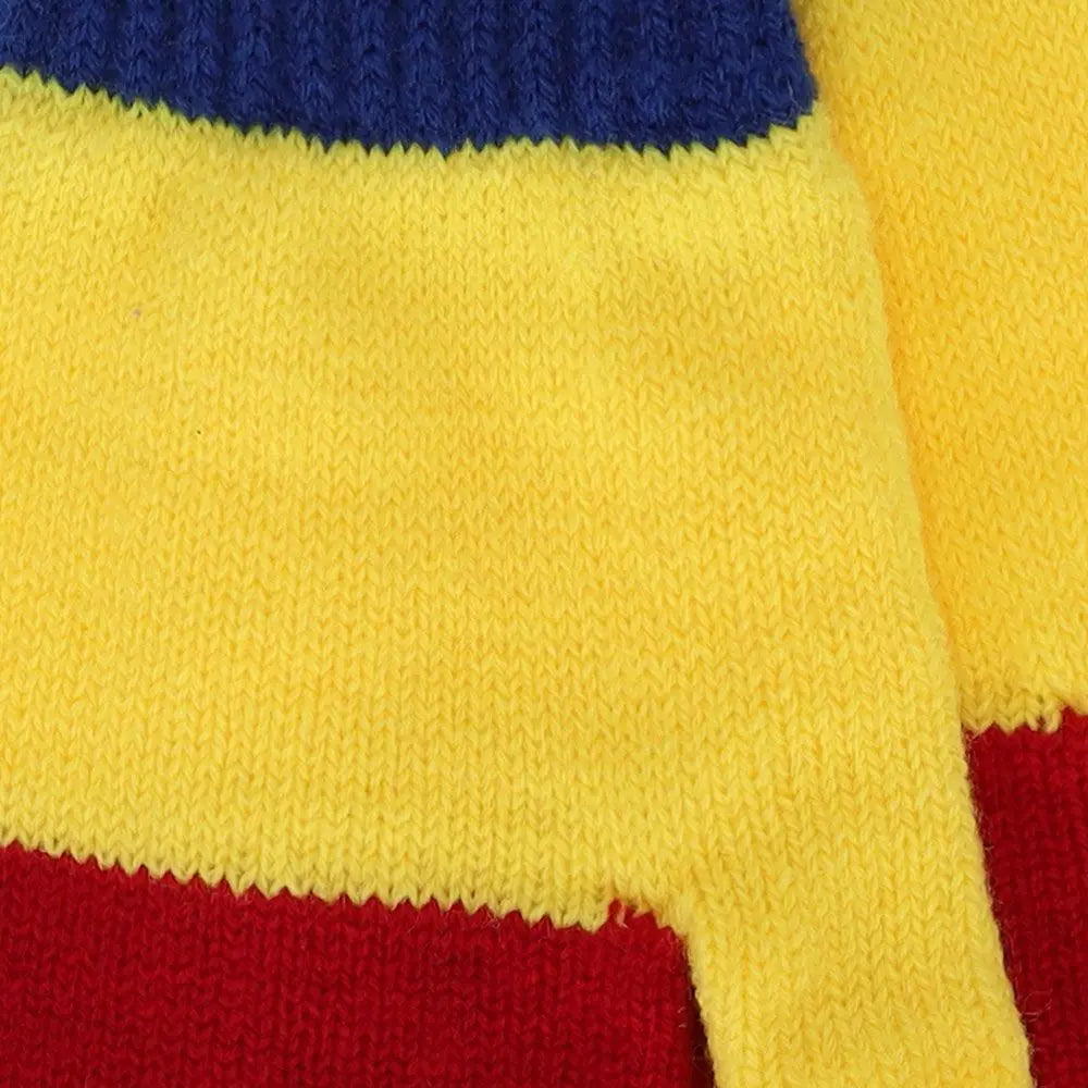 Mitaines laine Bleu cobalt/Jaune/Rouge OS