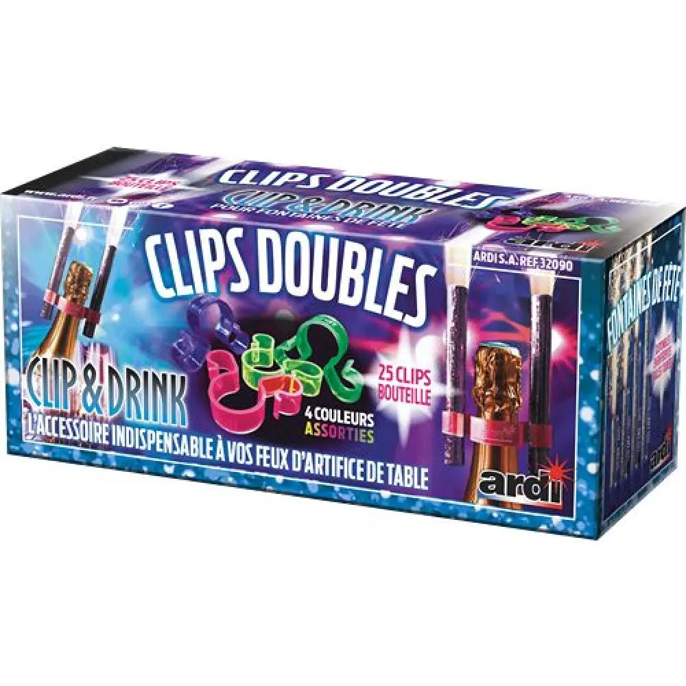 25 Clips Porte-Fontaines Double - pour Bouteille