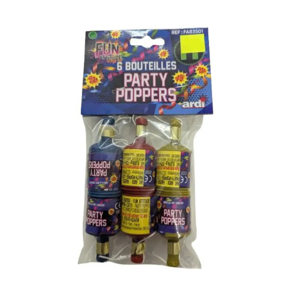 6 Bouteilles "Party Poppers"