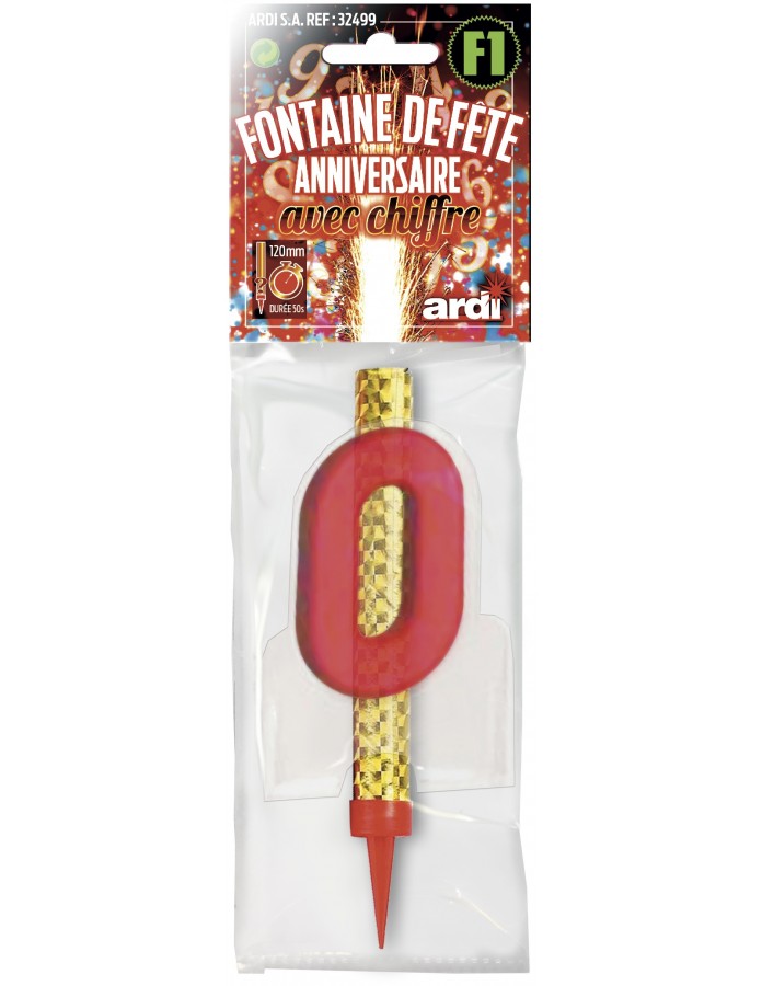 Fontaine d'étincelles chiffre 0