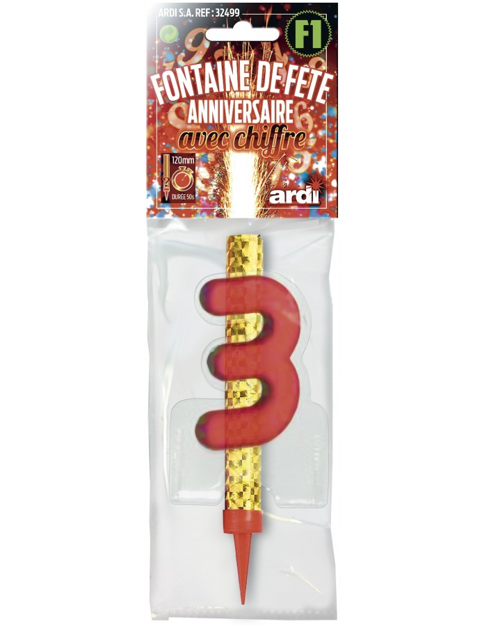 Fontaine d'étincelles chiffre 3