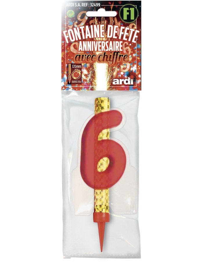 Fontaine d'étincelles chiffre 6