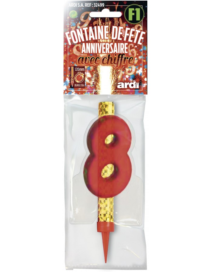 Fontaine d'étincelles chiffre 8