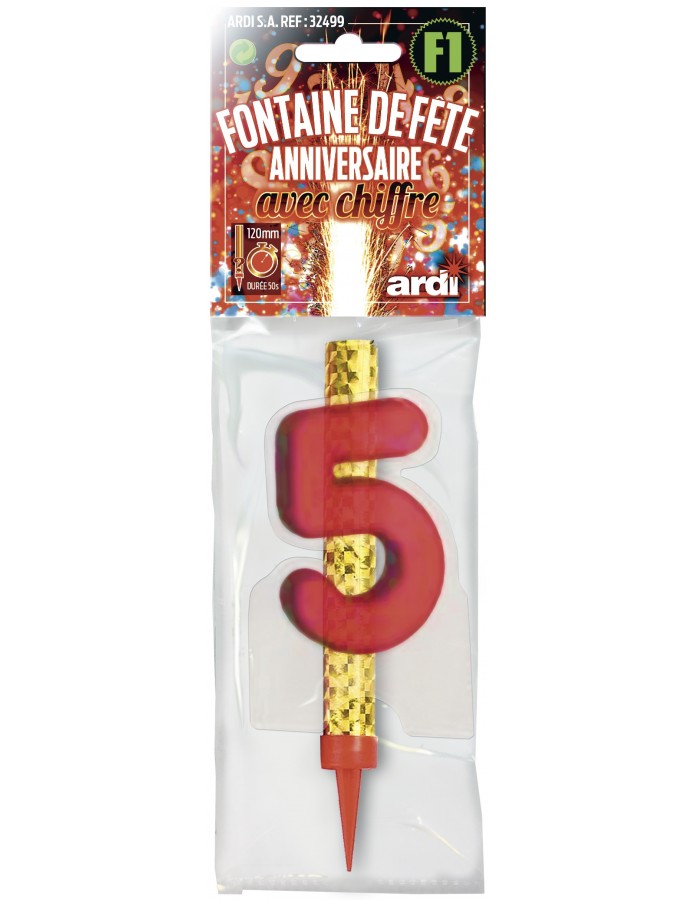 Fontaine d'étincelles chiffre 5