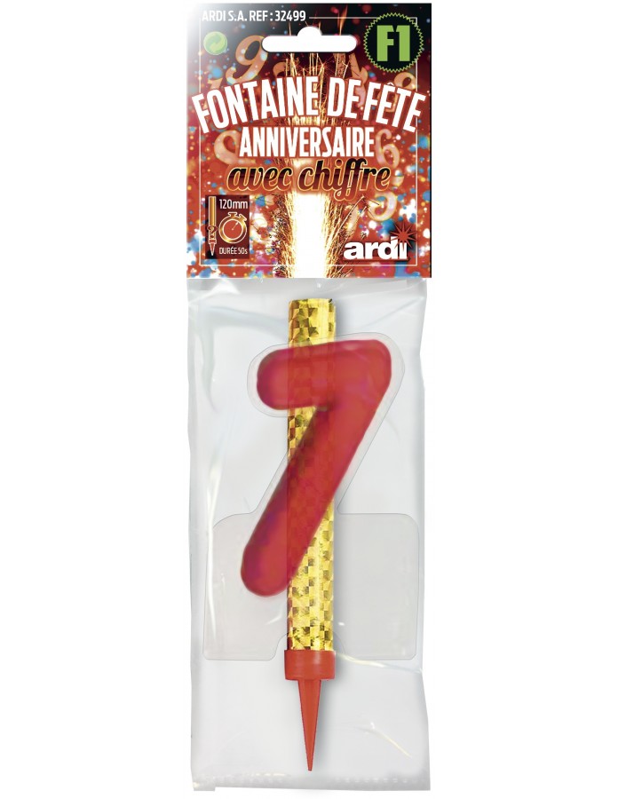 Fontaine d'étincelles chiffre 7