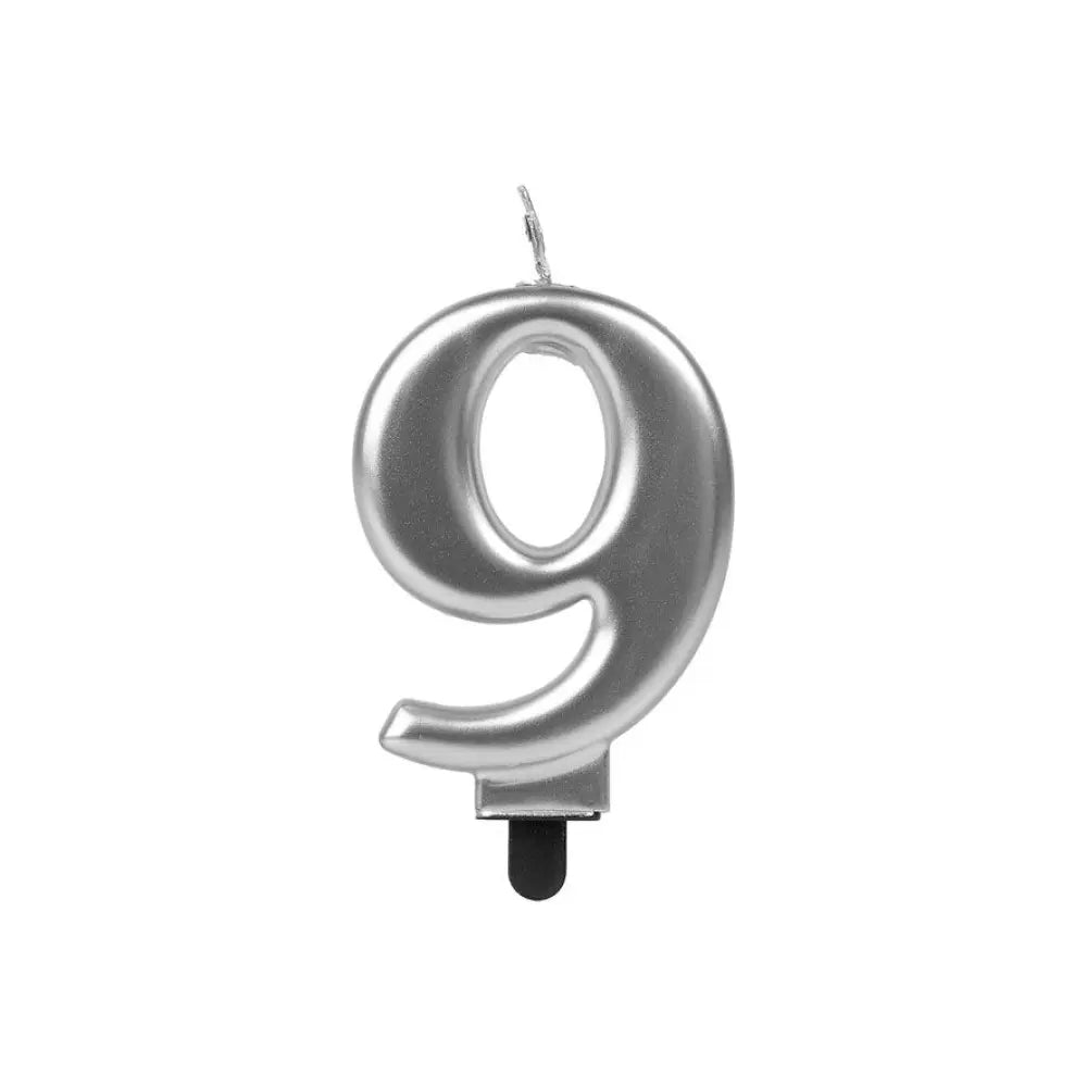 Bougie Chiffre "9" - Argent