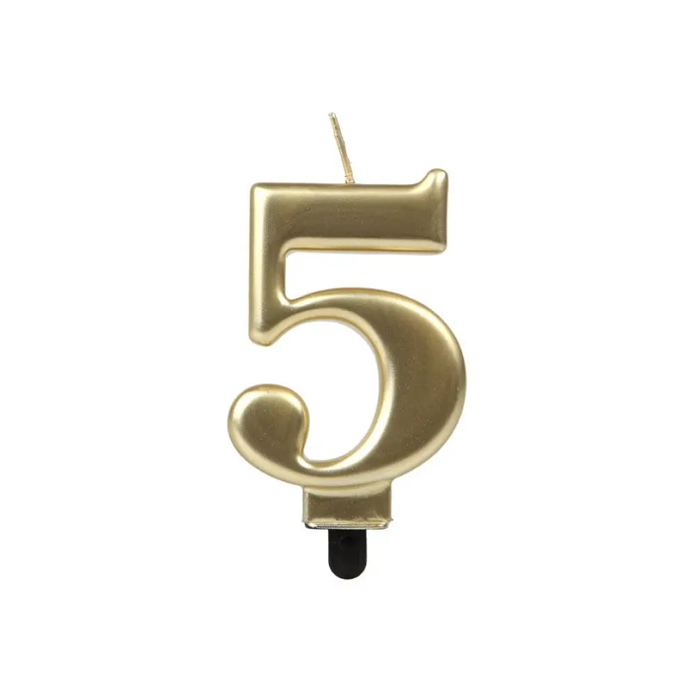 Bougie Chiffre "5" - Or