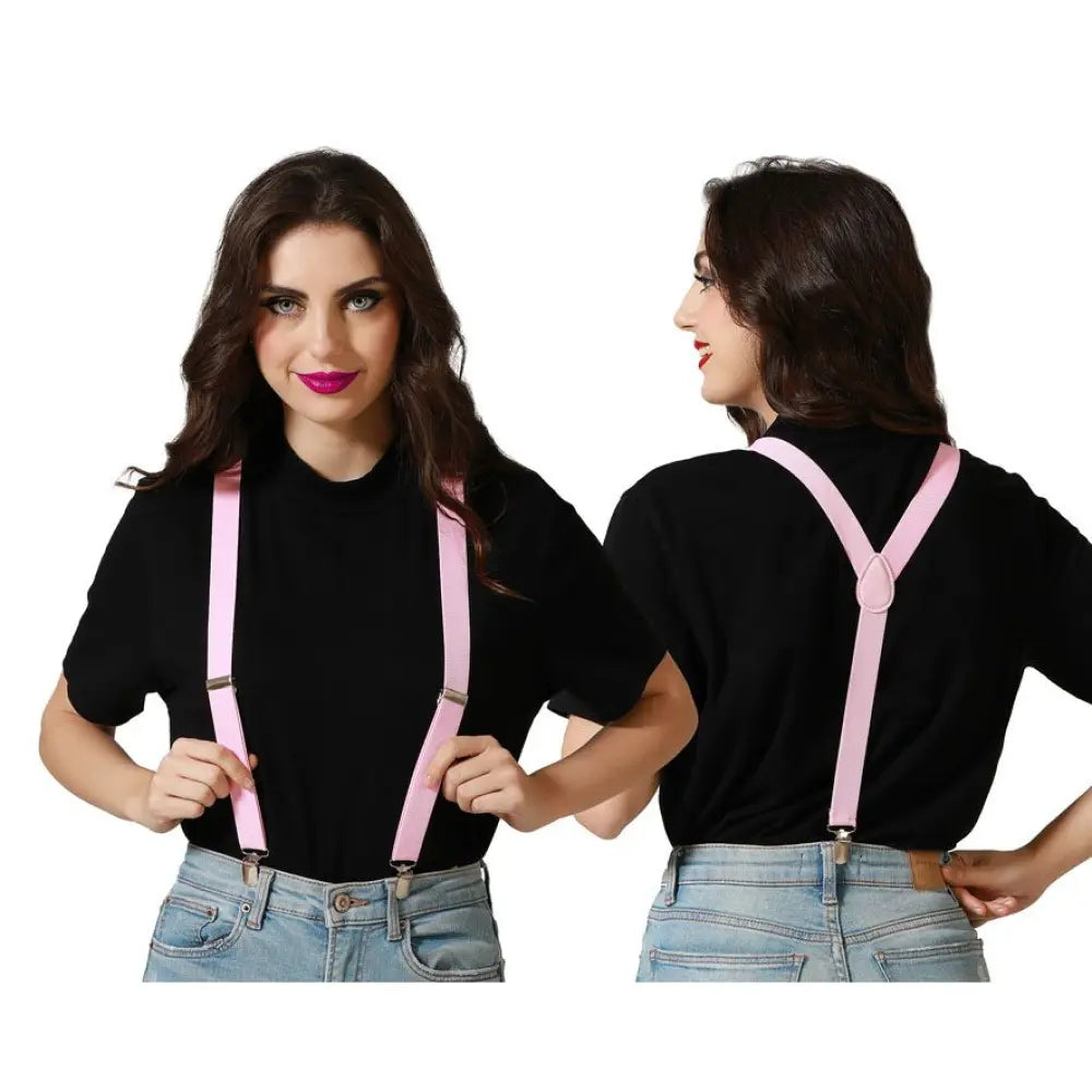 Paire de Bretelles Rose Clair Fines