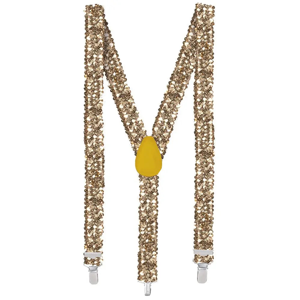 Paire de Bretelles Paillettes Or