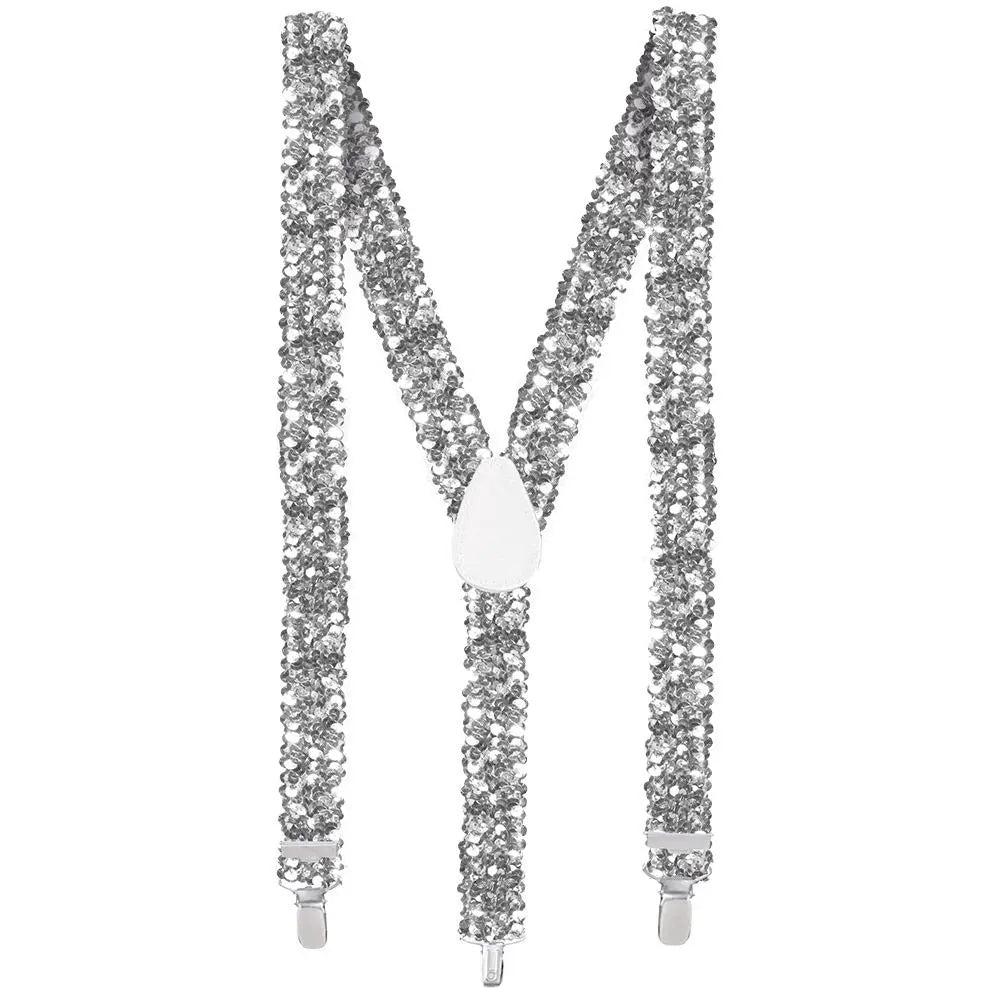 Paire de Bretelles Paillettes Argent