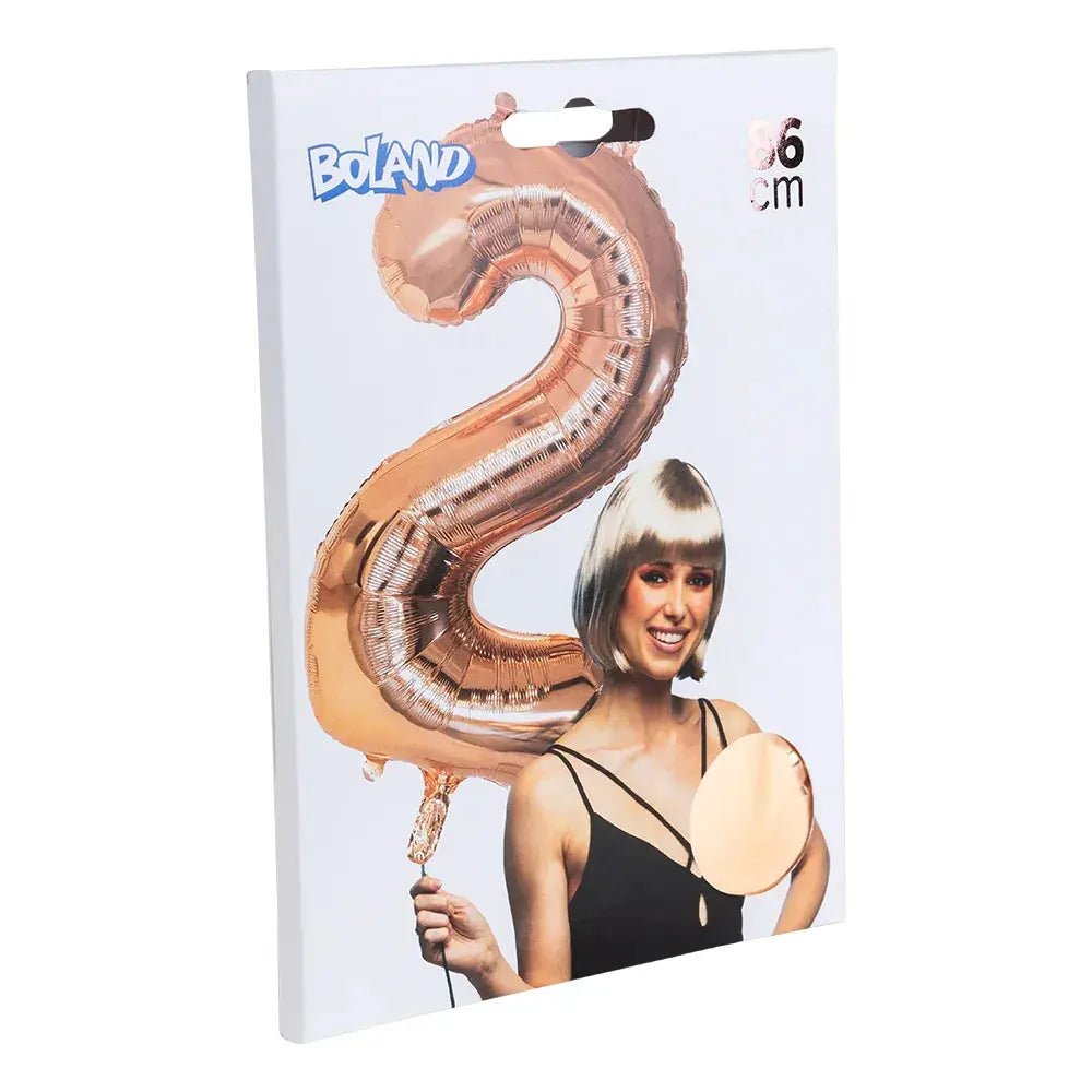 Ballon en aluminium '2' - 86 cm - Or Rose