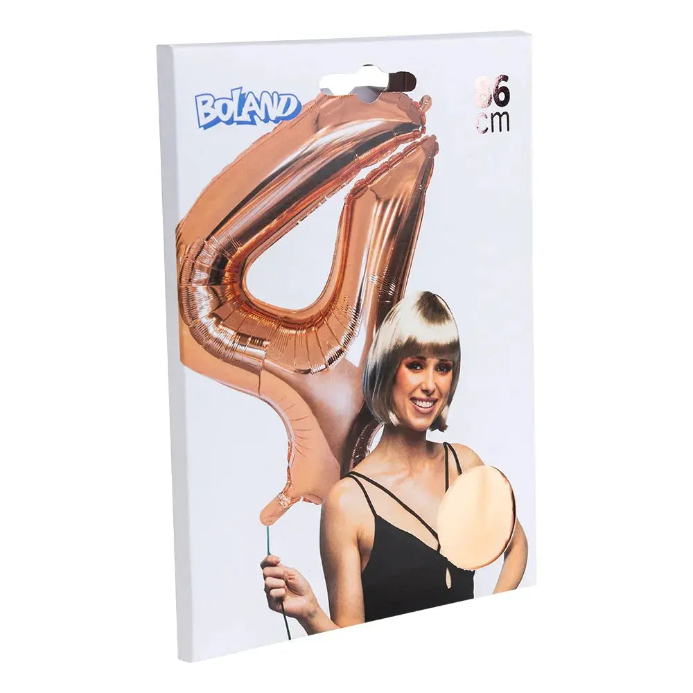 Ballon en aluminium '4' - 86 cm - Or Rose