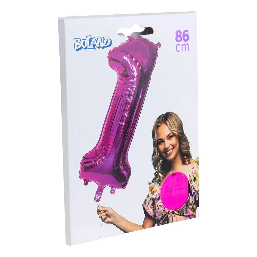 Ballon en aluminium '1' - 86 cm - Rose