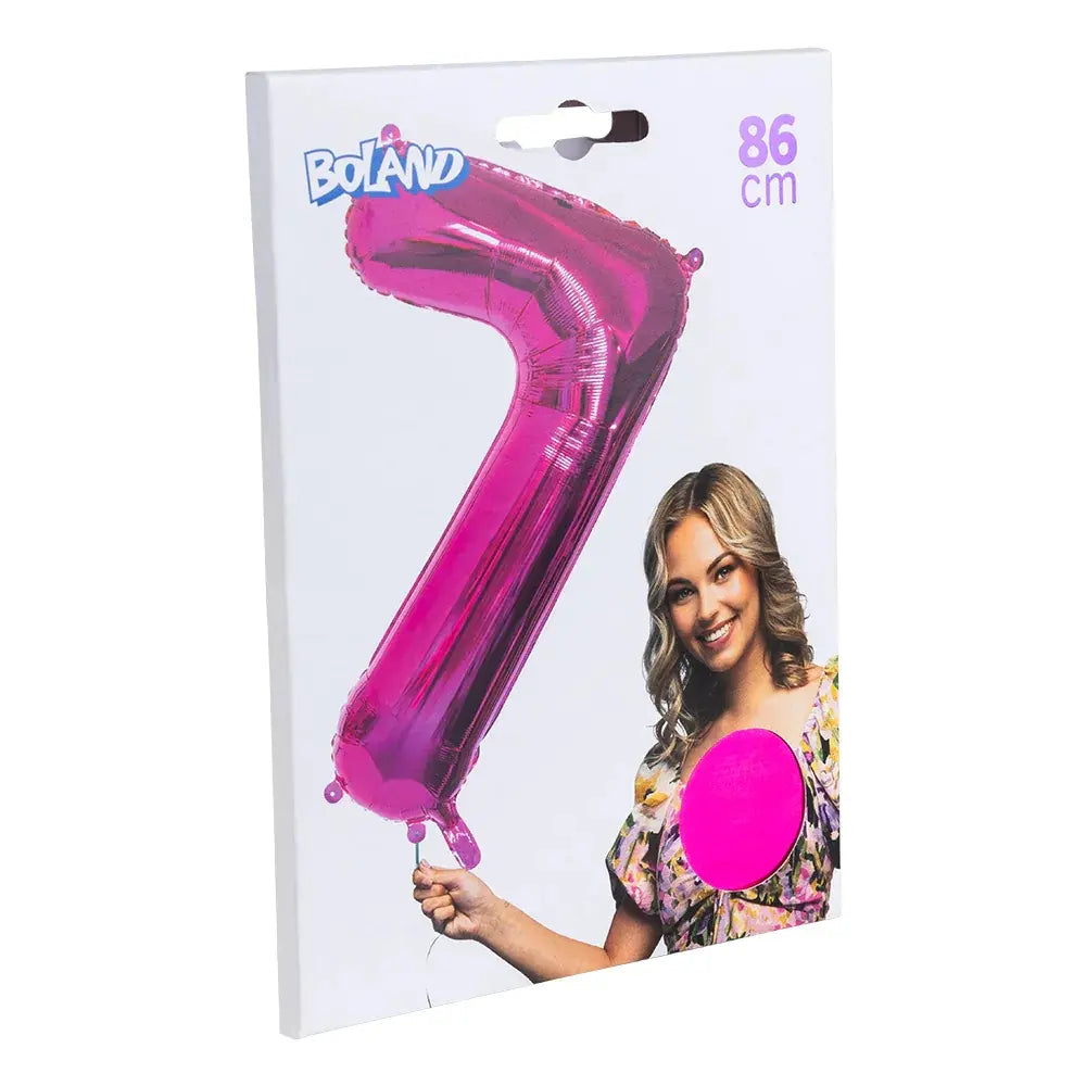Ballon en aluminium '7' - 86cm - Rose