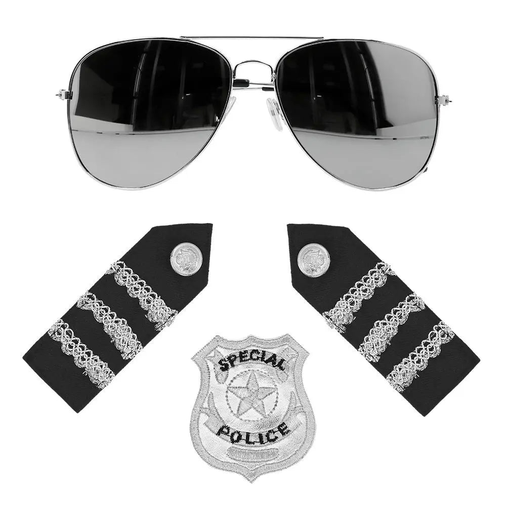 Set Policier (lunettes, badge et épaulettes)