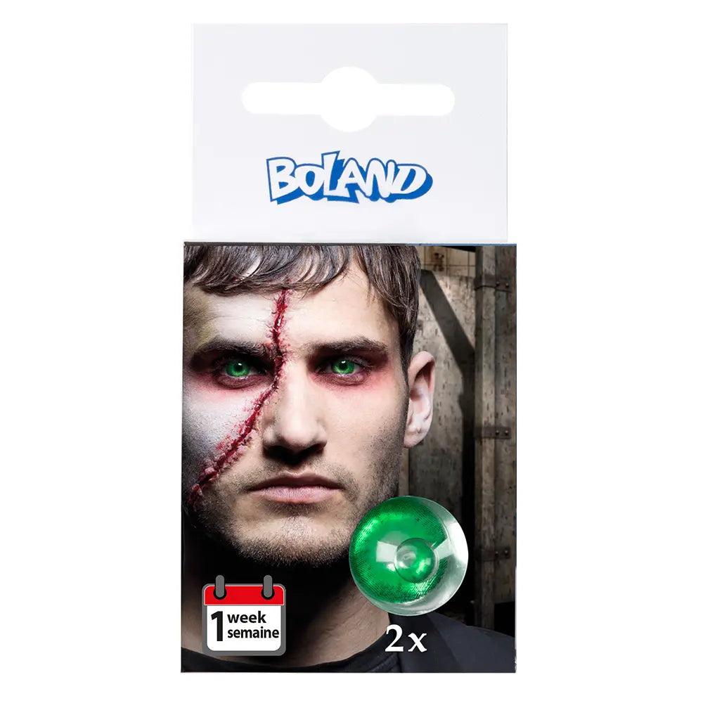 Lentilles Franky (Yeux de Monstre) - Vert et noir - 1 semaine