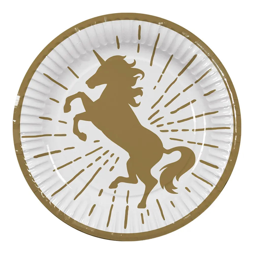 10 Assiettes en Carton D23cm - Licorne