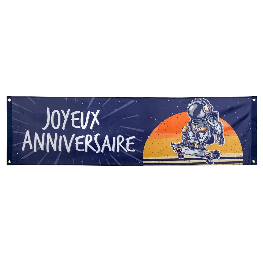 Bannière polyester Space 'Yoyeux Anniversaire' (50 x 180 cm)