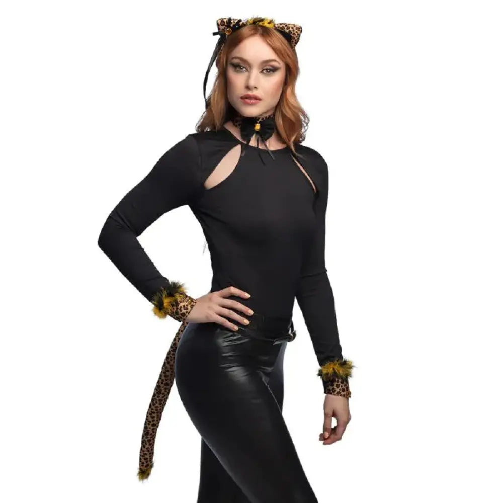 Set Sexy Léopard (Tiare, collier, 2 bracelets, queue)