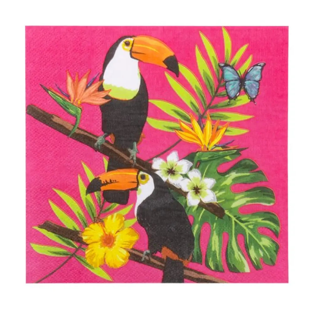 20 Serviettes en Papier 33cm - Toucan Tropique