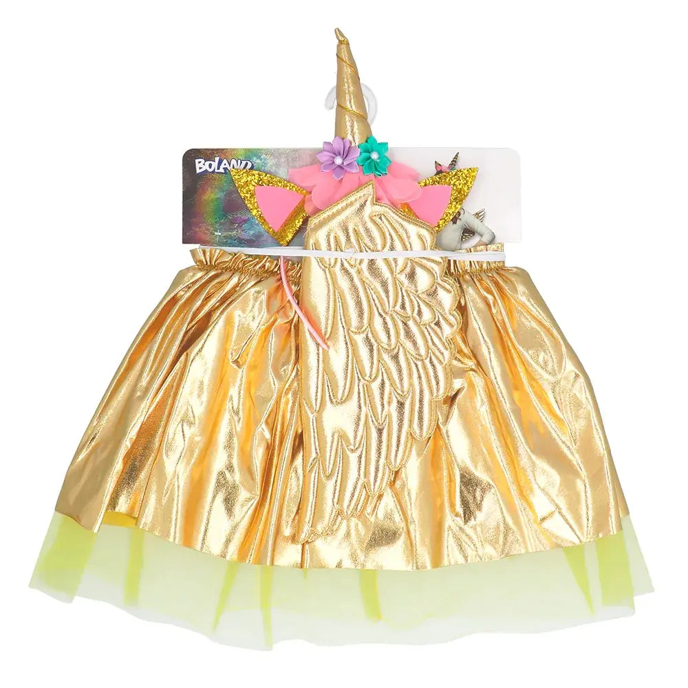 Set Fée Licorne or (diadème, ailes & tutu)
