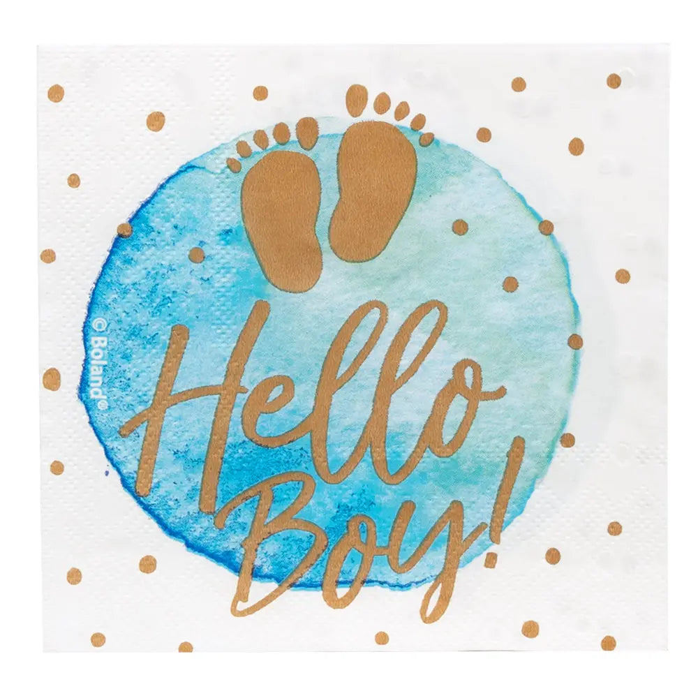 20 Serviettes en Papier - 'Hello Boy!'