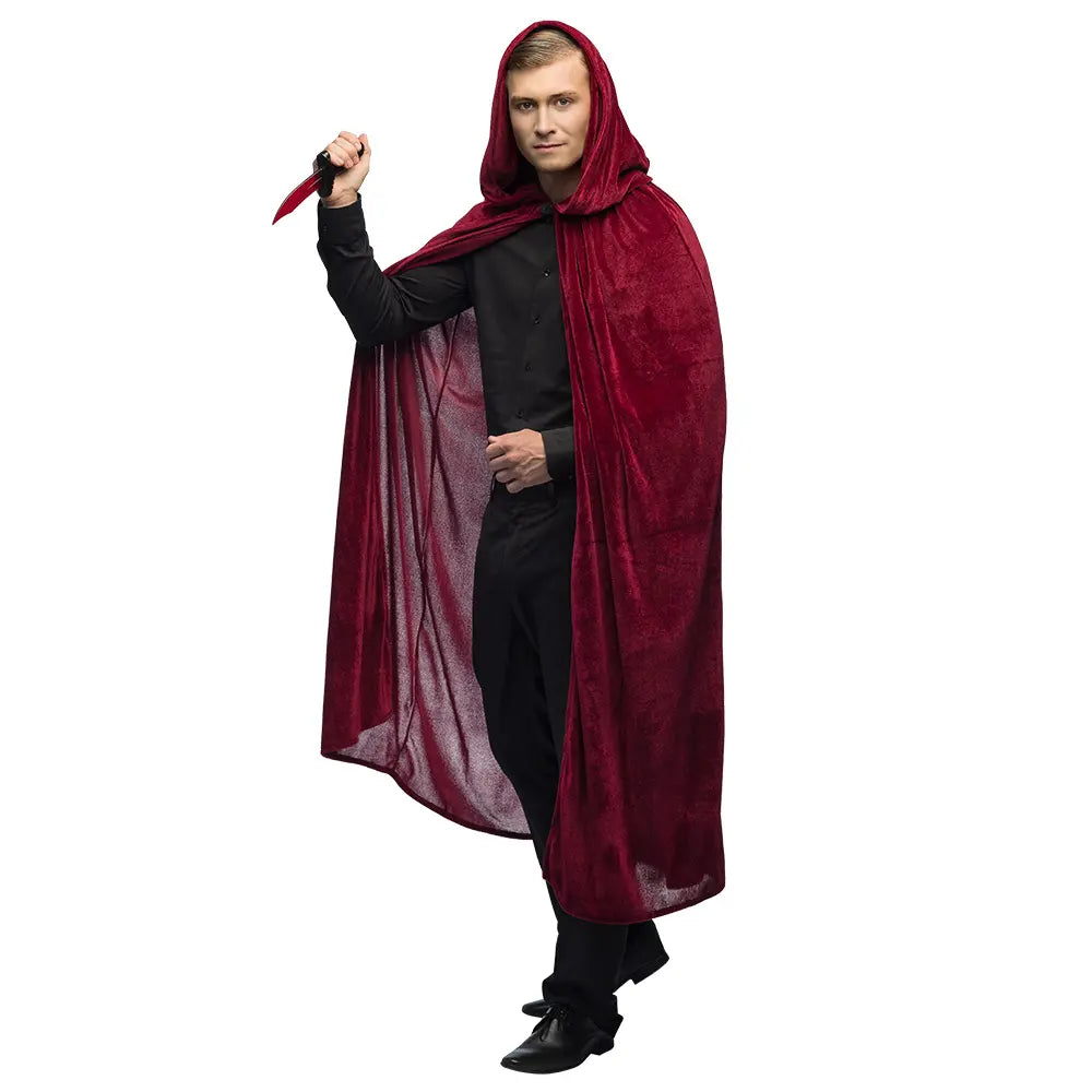 Cape à Capuche - Luxe Velours - Bordeaux - 170 cm