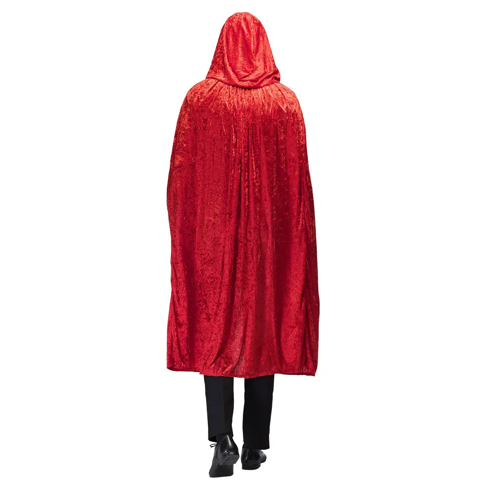 Cape à Capuche - Luxe Velours - Rouge - 170 cm
