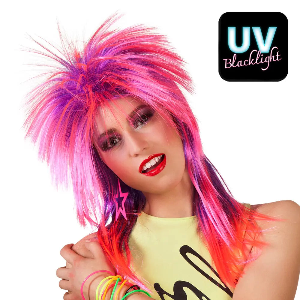 Perruque Kimberley rose vif/violette