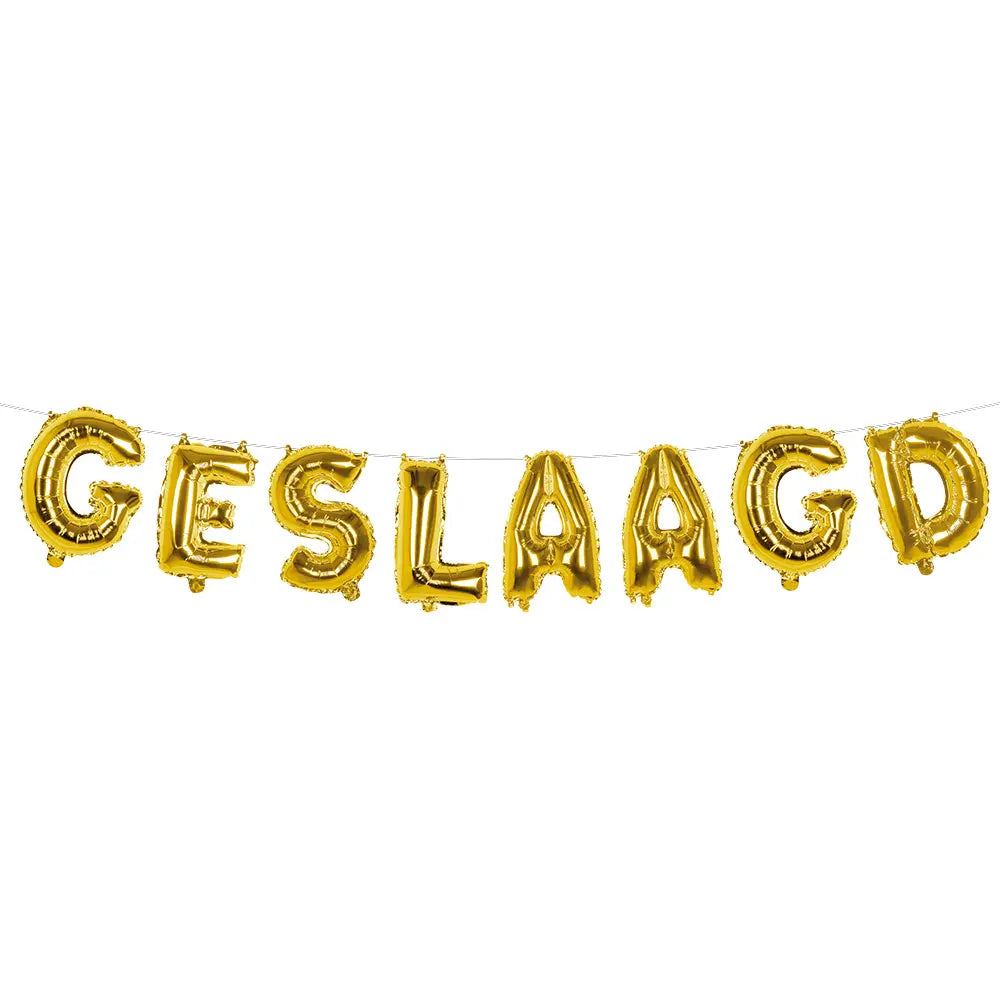 Guirlande de ballons en feuille 'GESLAAGD'