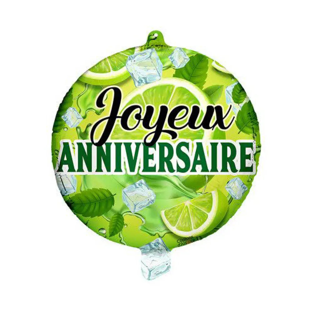Ballon Alu 45cm - Joyeux Anniversaire Mojito