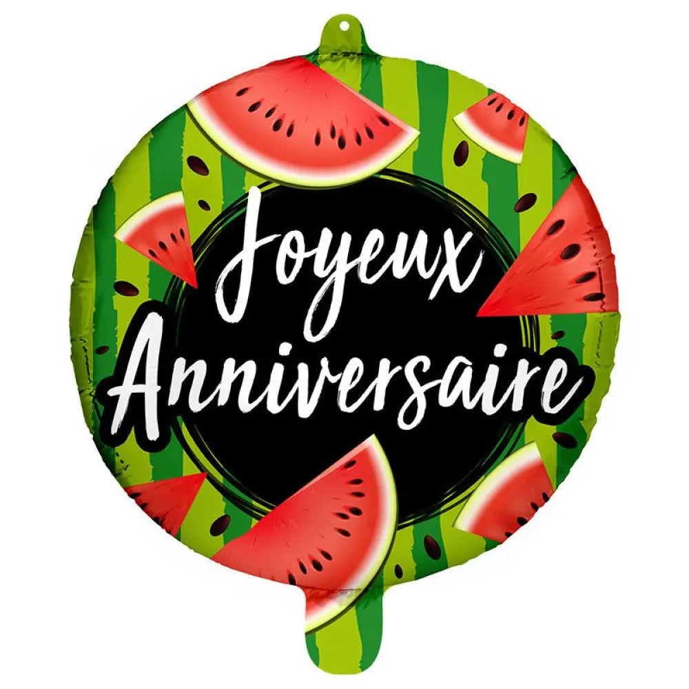 Ballon Alu 45cm - Joyeux Anniversaire Pastèque