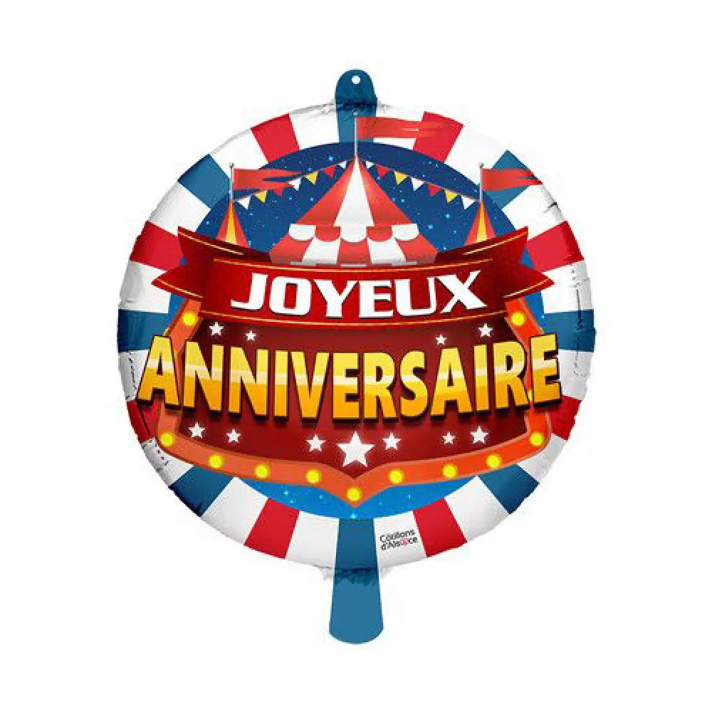 Ballon Alu 45cm - Joyeux Anniversaire Circus