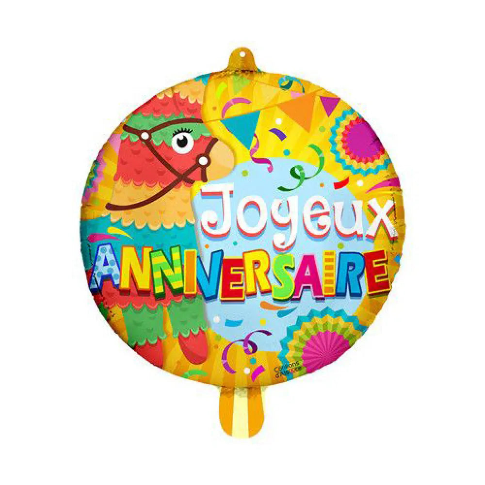 Ballon Alu 45cm - Joyeux Anniversaire Lama