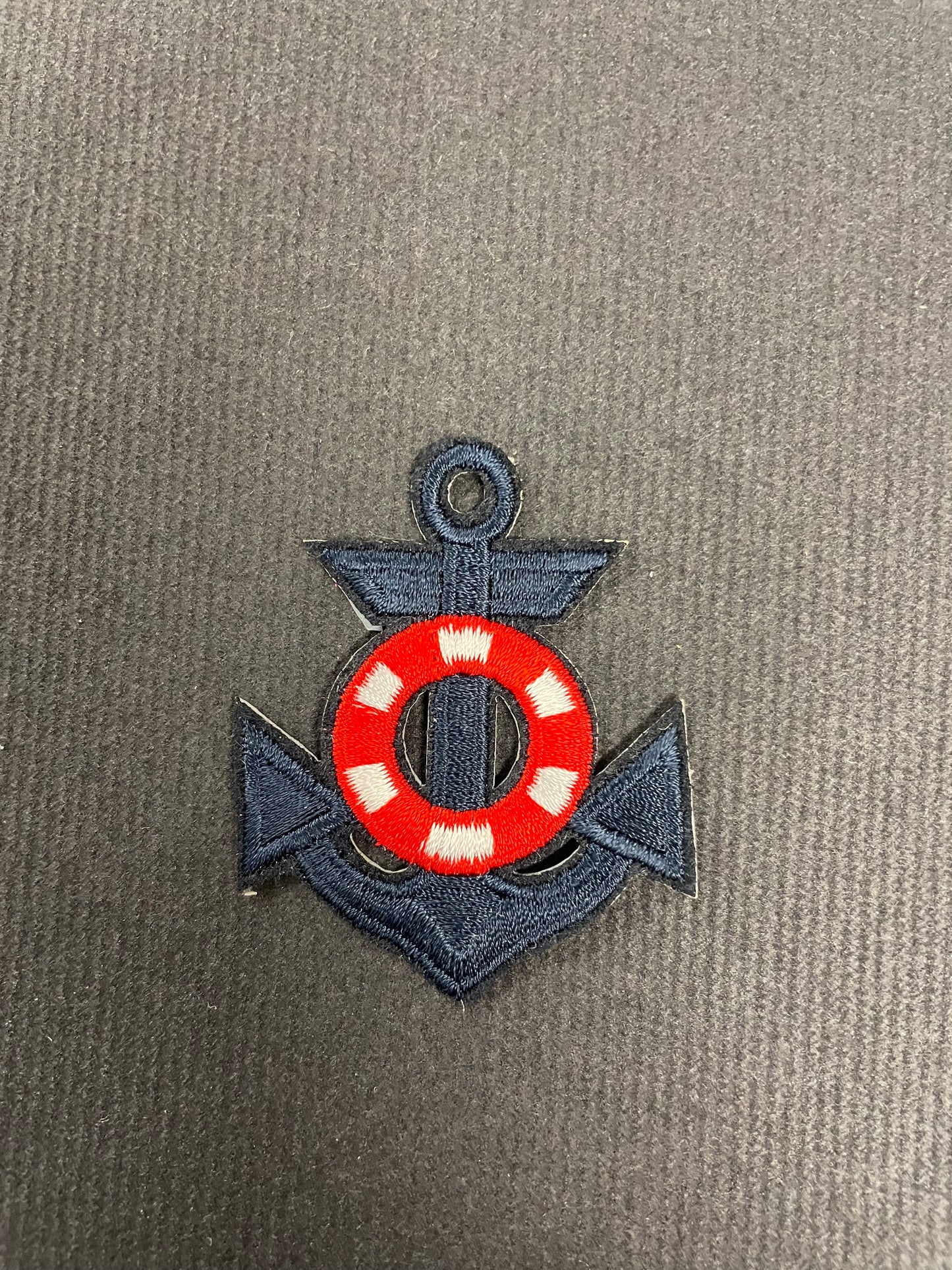 Ecusson ancre / bouée - bleu marine / rouge