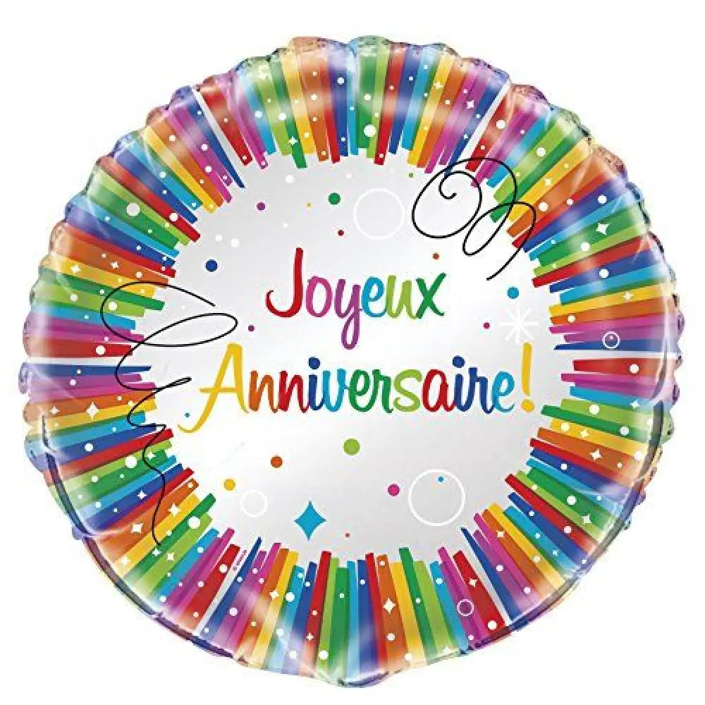 Ballon Alu 18'' - Joyeux Anniversaire ''Color''