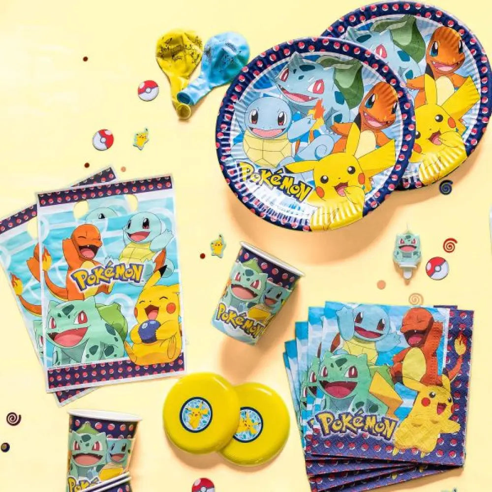8 Assiettes en Carton D23cm - Pokemon