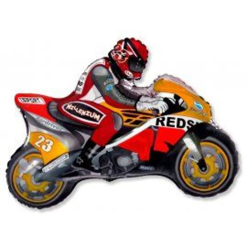 Ballon Alu 84x66cm - Moto Racing Orange