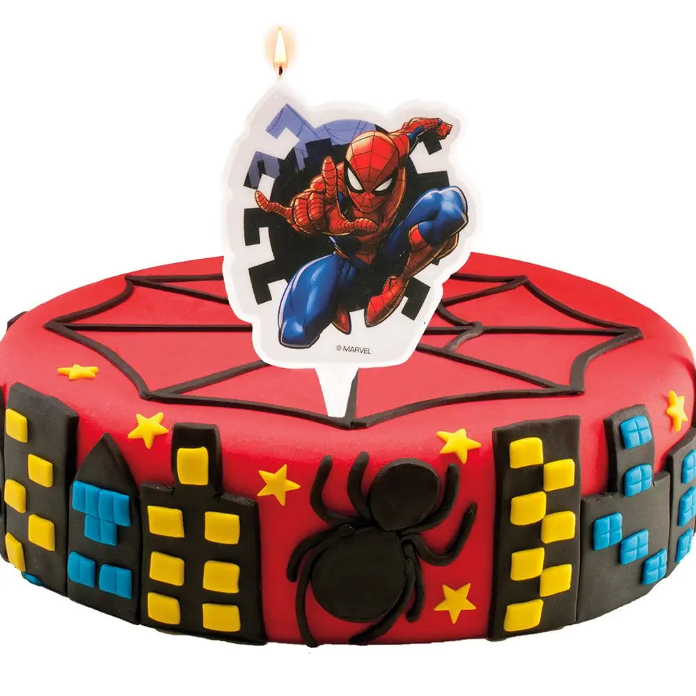 Bougie 2D d'Anniversaire - Spiderman - H7.5cm