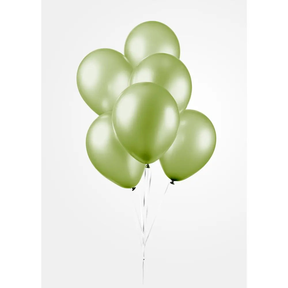 Ballon Vert - Effet Metallic - Vendu par 10 - Ø 12 / 30 cm