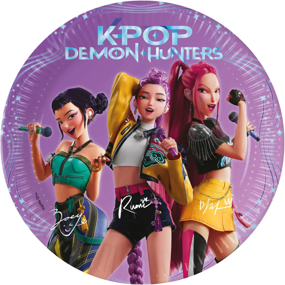 8 Assiettes en Carton 20cm - K-POP Demon Hunters