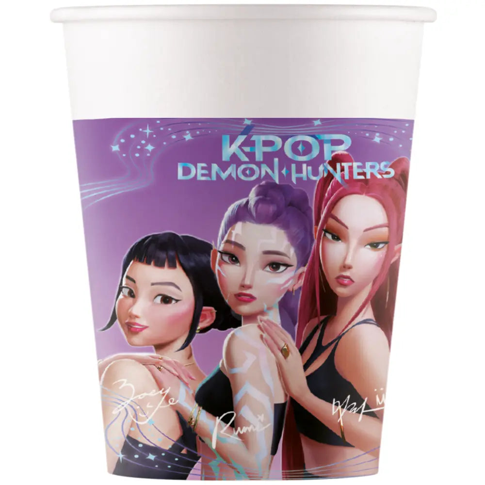 8 Gobelets en Carton 20cl - K-POP Demon Hunters