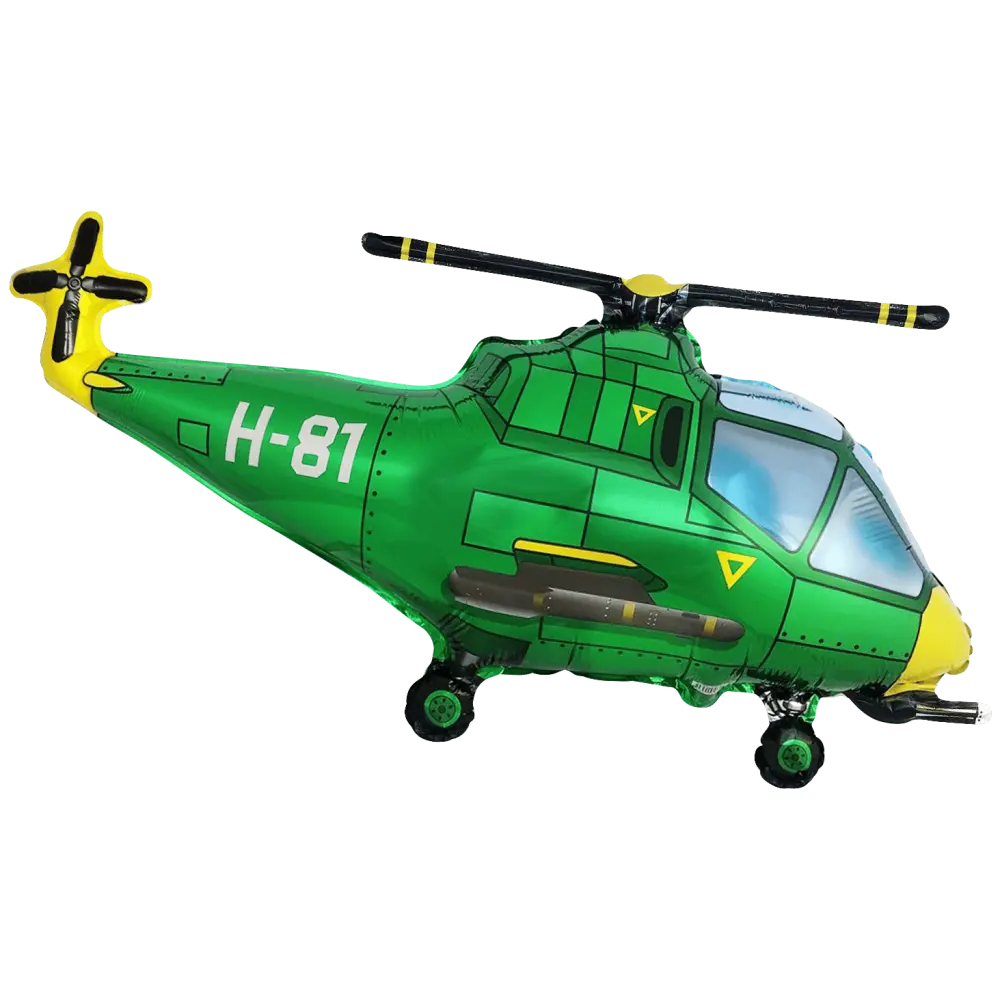 Ballon Alu 22 x 38" - Hélicoptère Vert