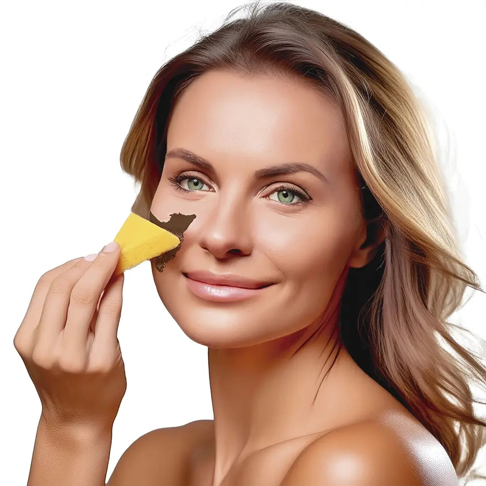 Maquillage avec éponge - Marron