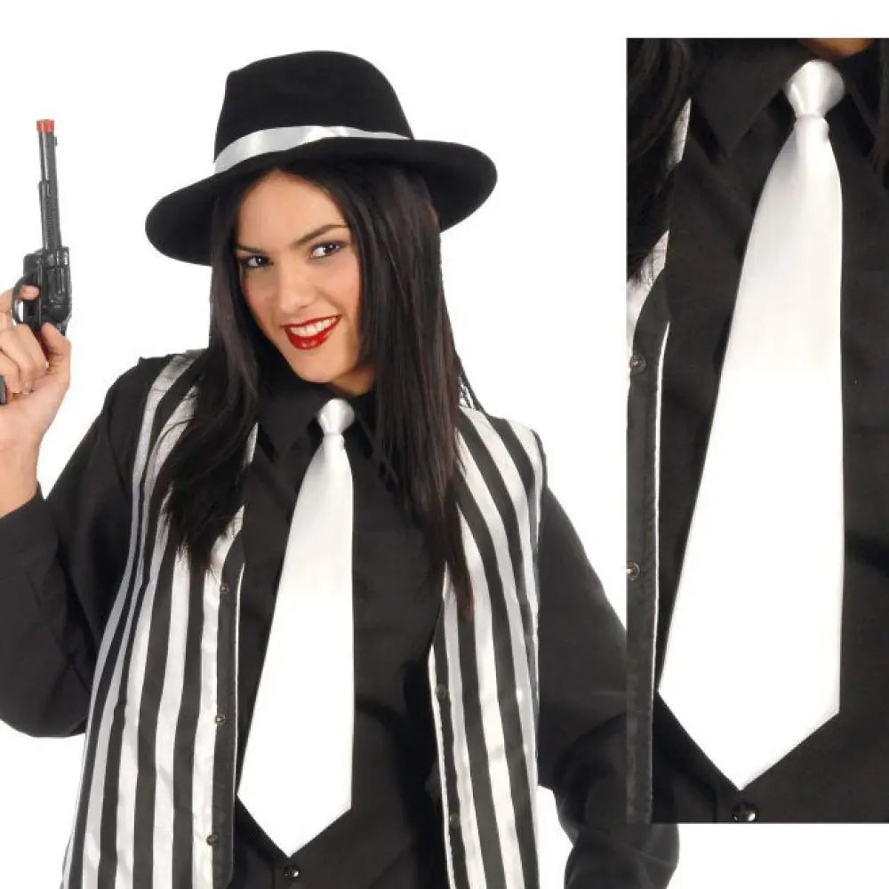 Cravate Blanche 45cm