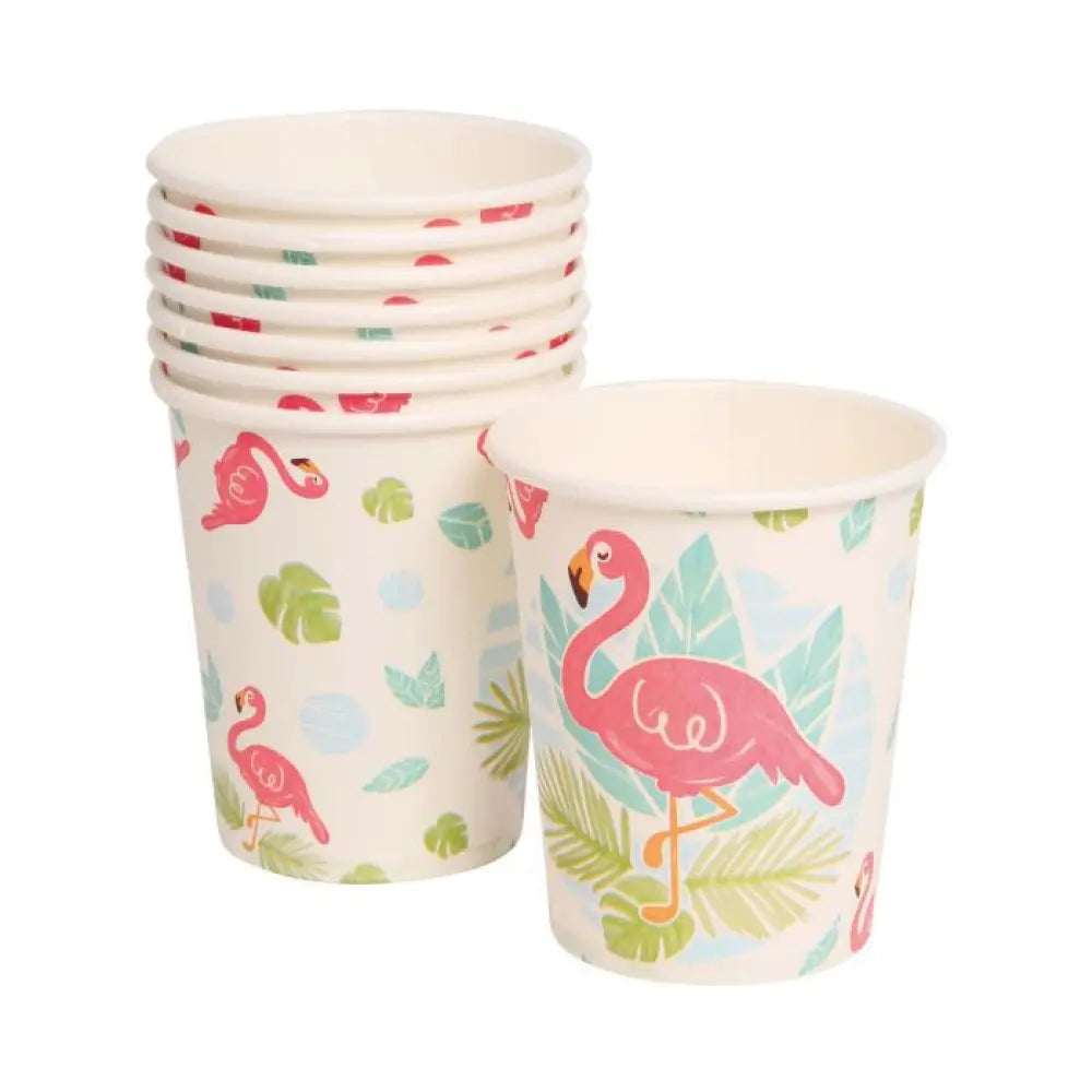 8 Gobelets en Carton 25cl - Flamant Rose