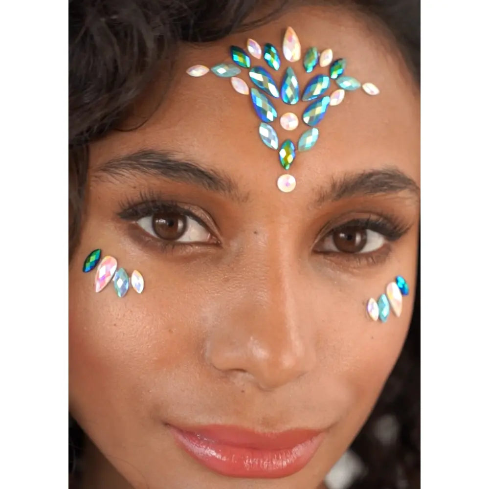 Strass Autocollant - Mystic Mermaid - Blanc & Bleu - Glitter