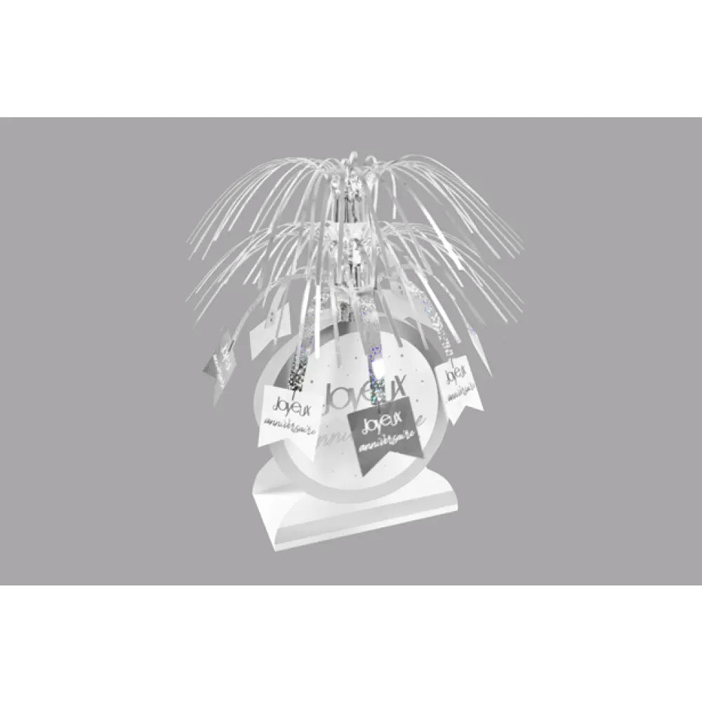 Centre de Table Argenté - ''Joyeux Anniversaire''