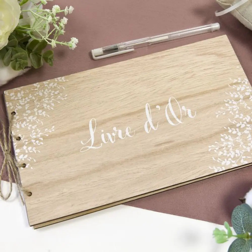 Livre d'Or avec Couvertures en Bois